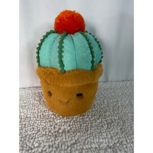 FAO Schwarz Cactus‎ Plush Toy Plant in Pot Orange Pom Pom Detail
